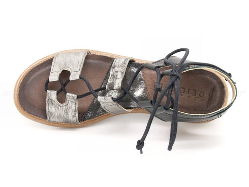 Dei colli sandali con cavigliera donna grigio