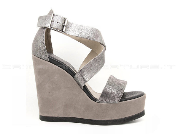 Dei colli sandali zeppa alta donna grigio