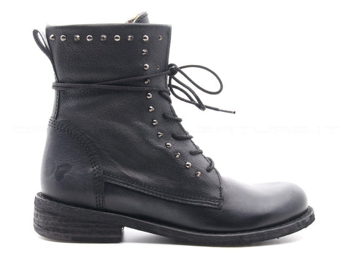 Felmini anfibi con stringhe donna nero