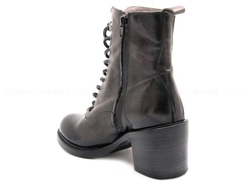 Felmini anfibi stringati con zip donna grigio