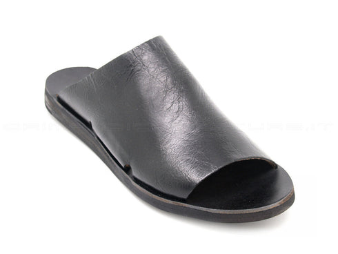 Felmini ciabatte pelle donna nero