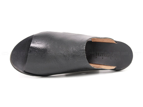 Felmini ciabatte pelle donna nero