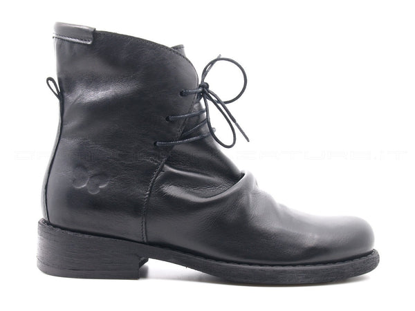 Felmini polacchine con stringhe donna nero