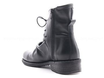 Felmini polacchine con stringhe donna nero