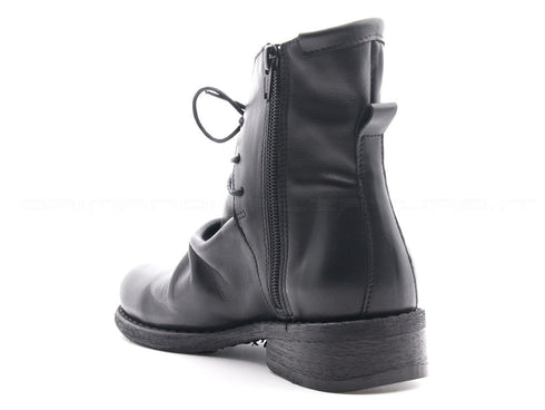 Felmini polacchine con stringhe donna nero