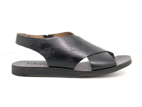 Felmini sandali con fasce incrociate donna nero