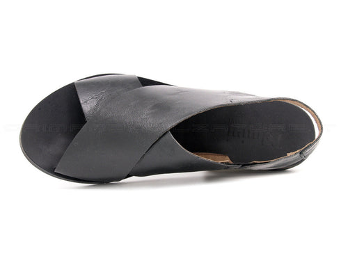 Felmini sandali con fasce incrociate donna nero