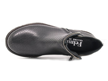 Felmini stivaletti 2 zip microforati donna nero