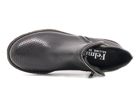 Felmini stivaletti 2 zip microforati donna nero