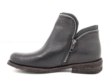 Felmini stivaletti 2 zip microforati donna nero