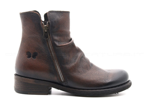 Felmini stivaletti con cerniera esterna donna marrone