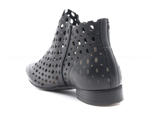 Felmini stivaletti forati estivi donna nero