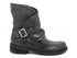 Felmini stivaletti biker cinturino e fibbia donna nero