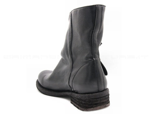 Felmini stivaletti biker cinturino e fibbia donna nero
