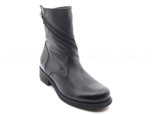 Felmini stivaletti con cerniera diagonale donna nero