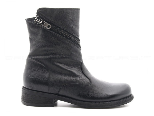 Felmini stivaletti con cerniera diagonale donna nero