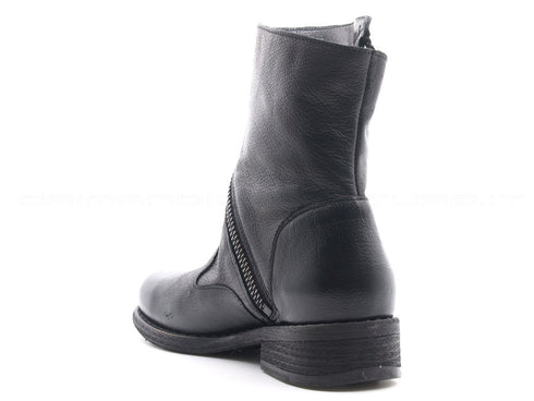 Felmini stivaletti con cerniera diagonale donna nero