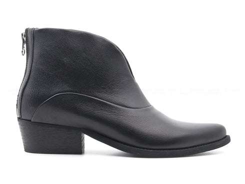 Felmini stivaletti con zip donna nero