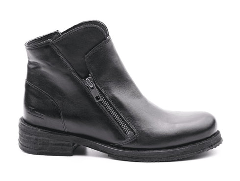 Felmini stivaletti due zip tomaia pelle nera D177