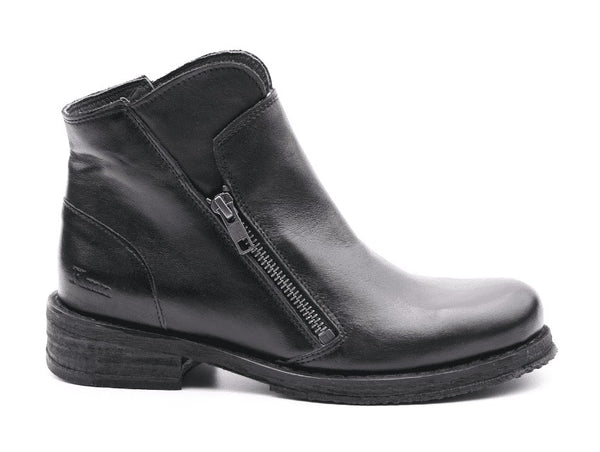 Felmini stivaletti due zip tomaia pelle nera D177