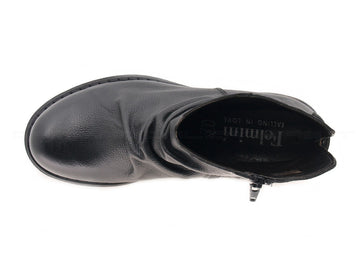 Felmini stivaletti con zip laterale donna nero