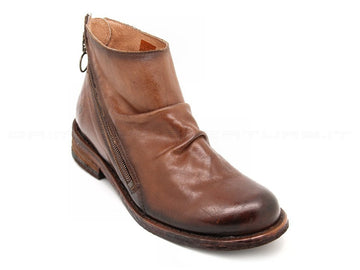 Felmini stivaletto con zip esterna donna cuoio