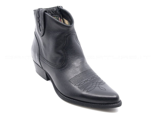 Felmini stivaletti texani pelle lavado donna nero