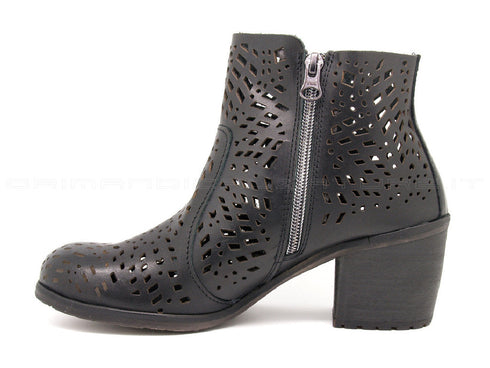 Felmini tronchetto nero traforato donna nero