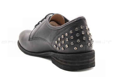 Felmini scarpe stringate con borchie donna nero