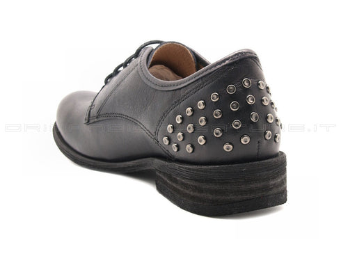 Felmini scarpe stringate con borchie donna nero