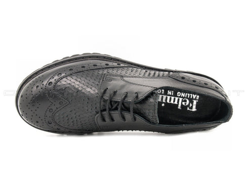 Felmini scarpe derby stringate donna nero