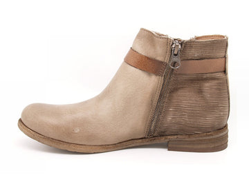 Felmini tronchetti con zip donna beige