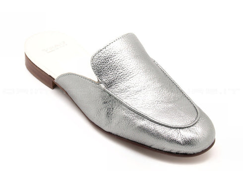 Frau sabot pelle laminata donna argento