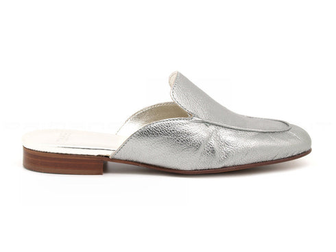 Frau sabot pelle laminata donna argento