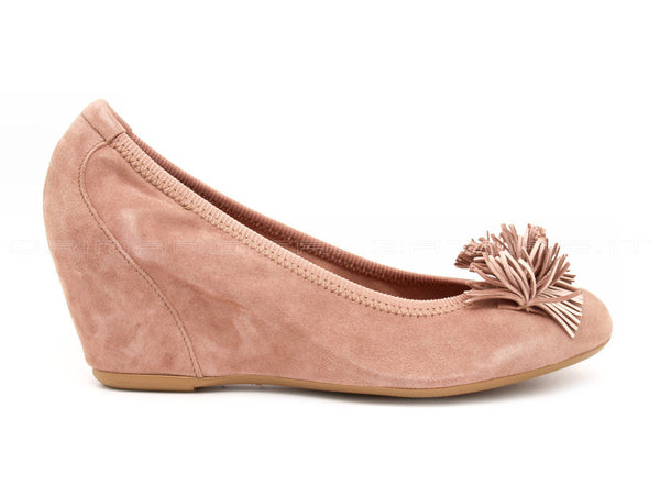 Frau scarpa camoscio con zeppa donna rosa