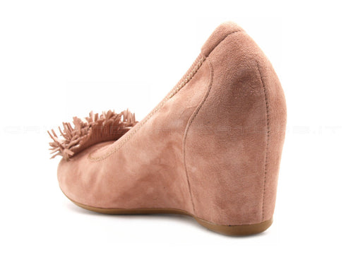 Frau scarpa camoscio con zeppa donna rosa