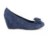Frau scarpe camoscio con zeppa donna blu