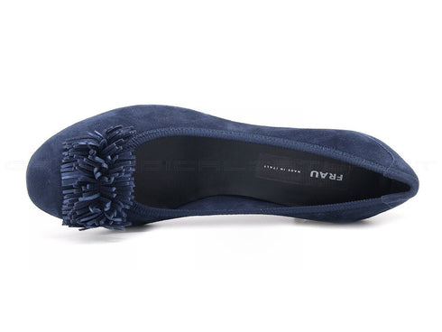 Frau scarpe camoscio con zeppa donna blu