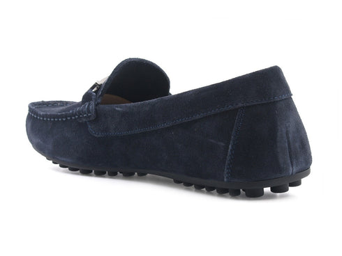 Frau uomo mocassini con morsetto uomo blu