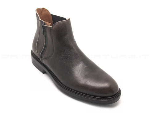 Frau uomo beatles invernali con zip uomo marrone