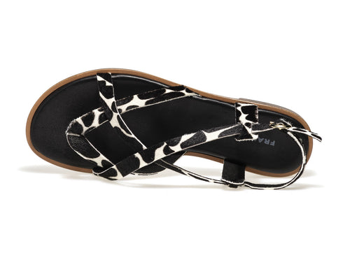 Frau animalier flat flip flops sandals in fabric