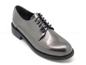 Frau scarpe derby pelle reflex donna argento