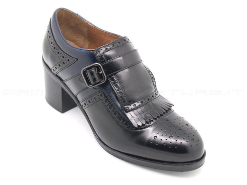 Frau scarpe con cinturino e fibbia donna nero