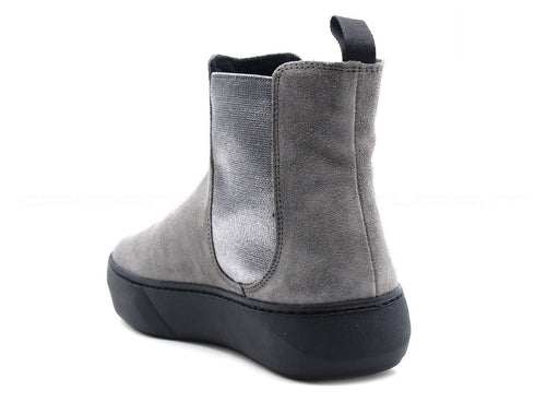 Frau stivaletti beatles con elastici donna grigio