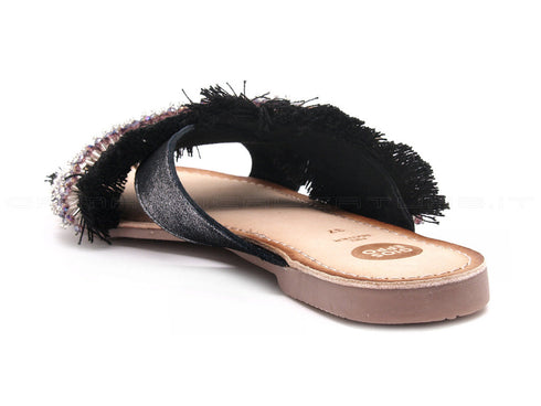 Gioseppo ciabatte con due fasce donna nero