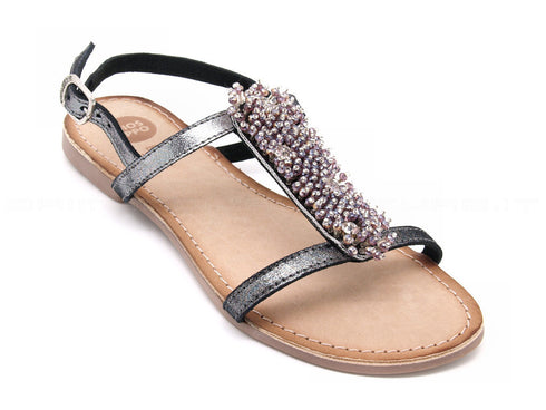 Gioseppo sandali bassi con applicazioni donna argento
