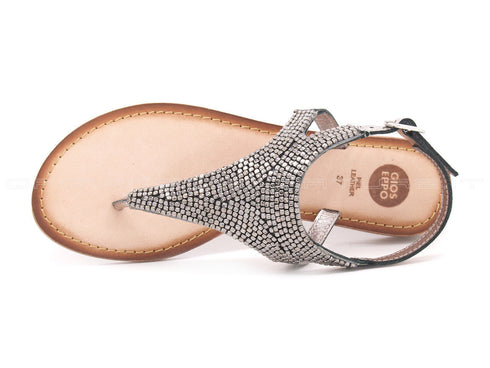 Gioseppo sandalo basso infradito donna argento