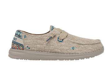 Hey Dude Wendy Flora Sunflower in tessuto chambray beige