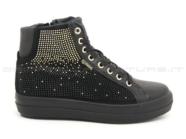 Igi&co sneakers con microborchie donna nero