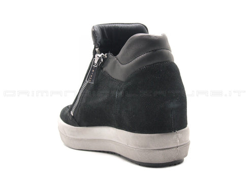 Igi&co sneakers 2 zip con microstrass donna nero